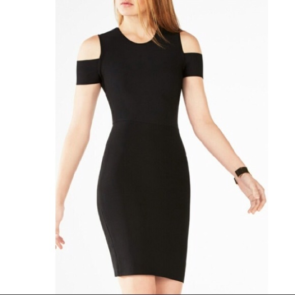 bcbg cold shoulder dress
